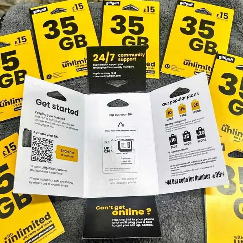 Giffgaff UK SIM Card – 20GB 🇬🇧📱