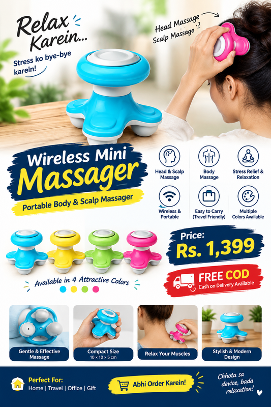 Wireless Mini Massager – Portable Body & Scalp Massager